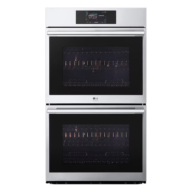 LG STUDIO InstaView 30-in Smart Compatible Double Electric Wall Oven with Air Fry Self-cleaning (PrintProof Stainless Steel), WDES9428F *HD2510, Retail: $4,599.00, FINAL PRICE: $2,199.99 + TAX