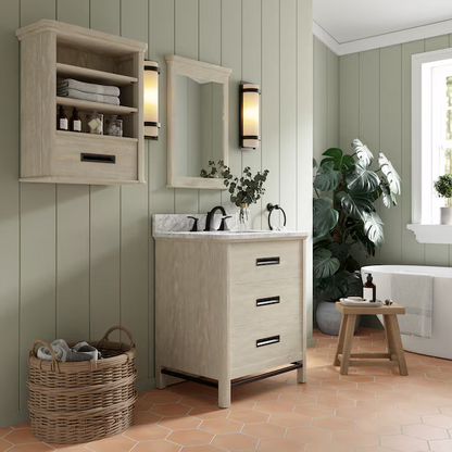 Alpine Reserve 22-in x 30-in Cerused Natural Oak Framed Bathroom Mirror, 1694MR-22-274, FINAL PRICE: $79.99 + Tax