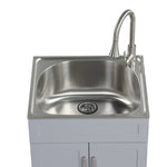 Style Selections 21.4-in x 24.1-in 1 -Basin Light Gray Freestanding Utility tub with Cabinet with Drain with Faucet
