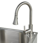 Style Selections 21.4-in x 24.1-in 1 -Basin Light Gray Freestanding Utility tub with Cabinet with Drain with Faucet