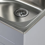 Style Selections 21.4-in x 24.1-in 1 -Basin Light Gray Freestanding Utility tub with Cabinet with Drain with Faucet