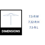 Style Selections 7.5-ft Steel Navy Push-button Tilt Market Patio Umbrella, UCS181A-NY  #4097302 *JR2509, Retail: $59.00, FINAL PRICE: $37.99 + TAX