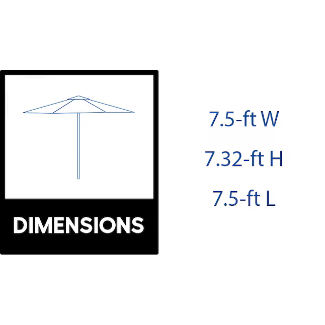 Style Selections 7.5-ft Steel Navy Push-button Tilt Market Patio Umbrella, UCS181A-NY  #4097302 *JR2509, Retail: $59.00, FINAL PRICE: $37.99 + TAX