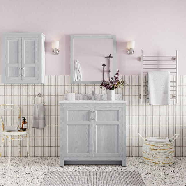 Alpine Reserve Watson 28-in x 30-in Pebble Oak Bathroom Vanity Mirror, 1954MR-28-291, FINAL PRICE: $49.99 + Tax
