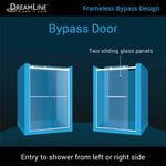 DreamLine Essence Brushed Nickel 56-in to 60-in W x 76.0-in H Frameless Clear Glass Bypass Sliding Shower door