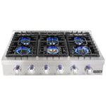 ZLINE KITCHEN & BATH Professional 36-in 6 burners Stainless Steel Gas Cooktop