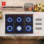 ZLINE KITCHEN & BATH Professional 36-in 6 burners Stainless Steel Gas Cooktop