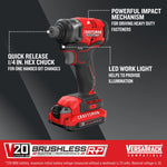 CRAFTSMAN V20 RP 20-volt max Brushless Cordless Impact Driver (Battery Included and Charger Included and Soft Bag included), CMCF813C2 *HD2505, Retail: $132.00, FINAL PRICE: $79.99 + TAX