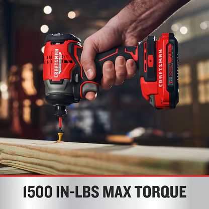 CRAFTSMAN V20 RP 20-volt max Brushless Cordless Impact Driver (Battery Included and Charger Included and Soft Bag included), CMCF813C2 *HD2505, Retail: $132.00, FINAL PRICE: $79.99 + TAX