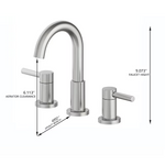 Alpine Reserve Harlow Brushed Nickel Widespread 2-handle WaterSense High-Arc Residential Handle Bathroom Sink Faucet with Drain, 67693W-6104 #702753 *JR2509, Retail: $Exclusive, FINAL PRICE: $59.99 + TAX
