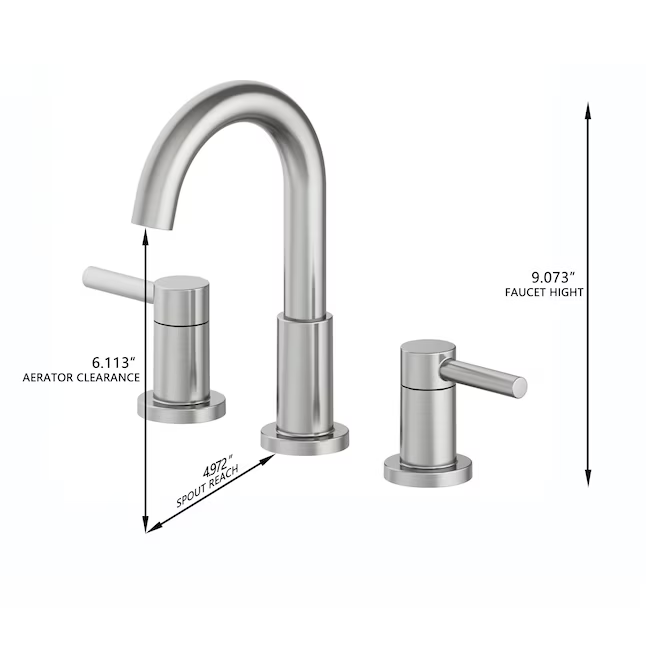 Alpine Reserve Harlow Brushed Nickel Widespread 2-handle WaterSense High-Arc Residential Handle Bathroom Sink Faucet with Drain, 67693W-6104 #702753 *JR2509, Retail: $Exclusive, FINAL PRICE: $59.99 + TAX