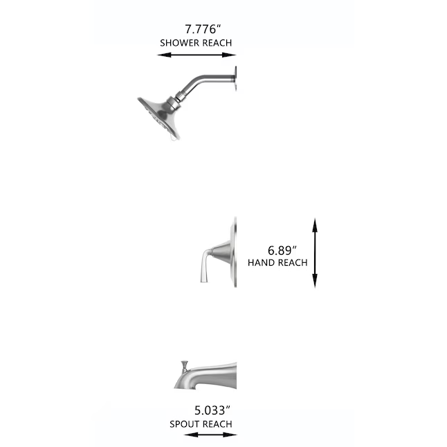 Alpine Reserve Mullen Brushed Nickel 1-handle 6.0-in Round Bathtub and Shower Faucet with Valve (Multi-function), 873X-7104 #2517121 *JR2511, Retail: $139.00, FINAL PRICE: $89.99 + TAX