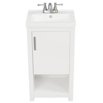 Alpine Reserve Del Rose 18-in White Single Sink Bathroom Vanity with White Engineered Stone Top, BV-6349W, Retail: $249.00, FINAL: $149.99, CLEARANCED: $119.99 + TAX