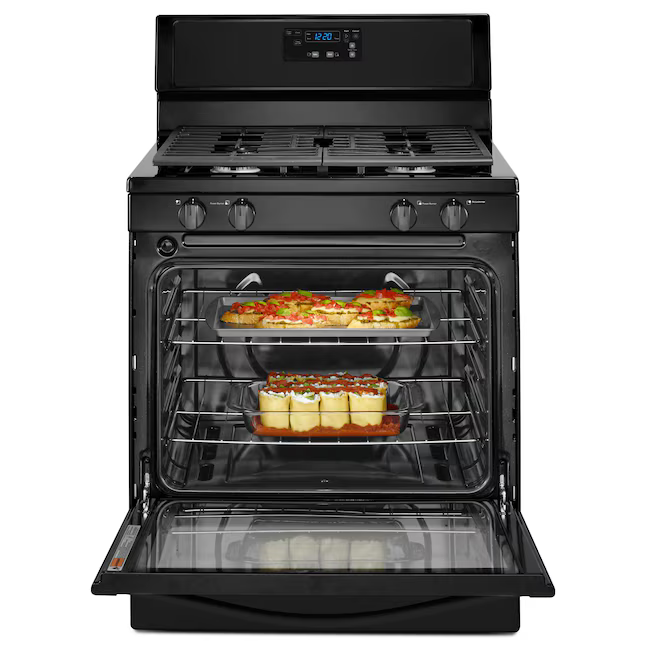 Whirlpool 30-in 4 Burners 5.1-cu ft Freestanding Natural Gas Range (Black), WFG320M0BB/2 *JR2507, Retail: $869.00, FINAL PRICE: $599.99 + TAX