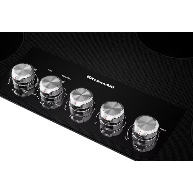 KitchenAid KitchenAid 36-in 5 burners Smooth surface Black Electric Cooktop, KCES556HBL, MSRP: $ 1,699.00, FINAL PRICE: $799.99
