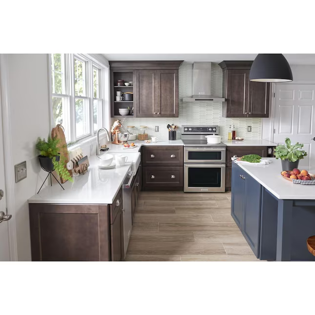 KitchenAid 30-in Glass Top 5 Burners 4.2-cu ft / 2.5-cu ft Convection Oven Freestanding Double Oven Electric Range (Stainless Steel), KFED500ESS/06 *JR2509, Retail: $2,499.00, FINAL PRICE: $1,349.99 + TAX