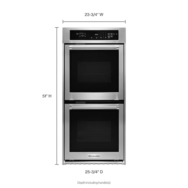 KitchenAid 24-in Self-Cleaning Single-Fan Double Electric Wall Oven (Stainless Steel), KODC304ESS/01 *JR2508, Retail: $3,249.00, FINAL PRICE: $1,999.99 + TAX