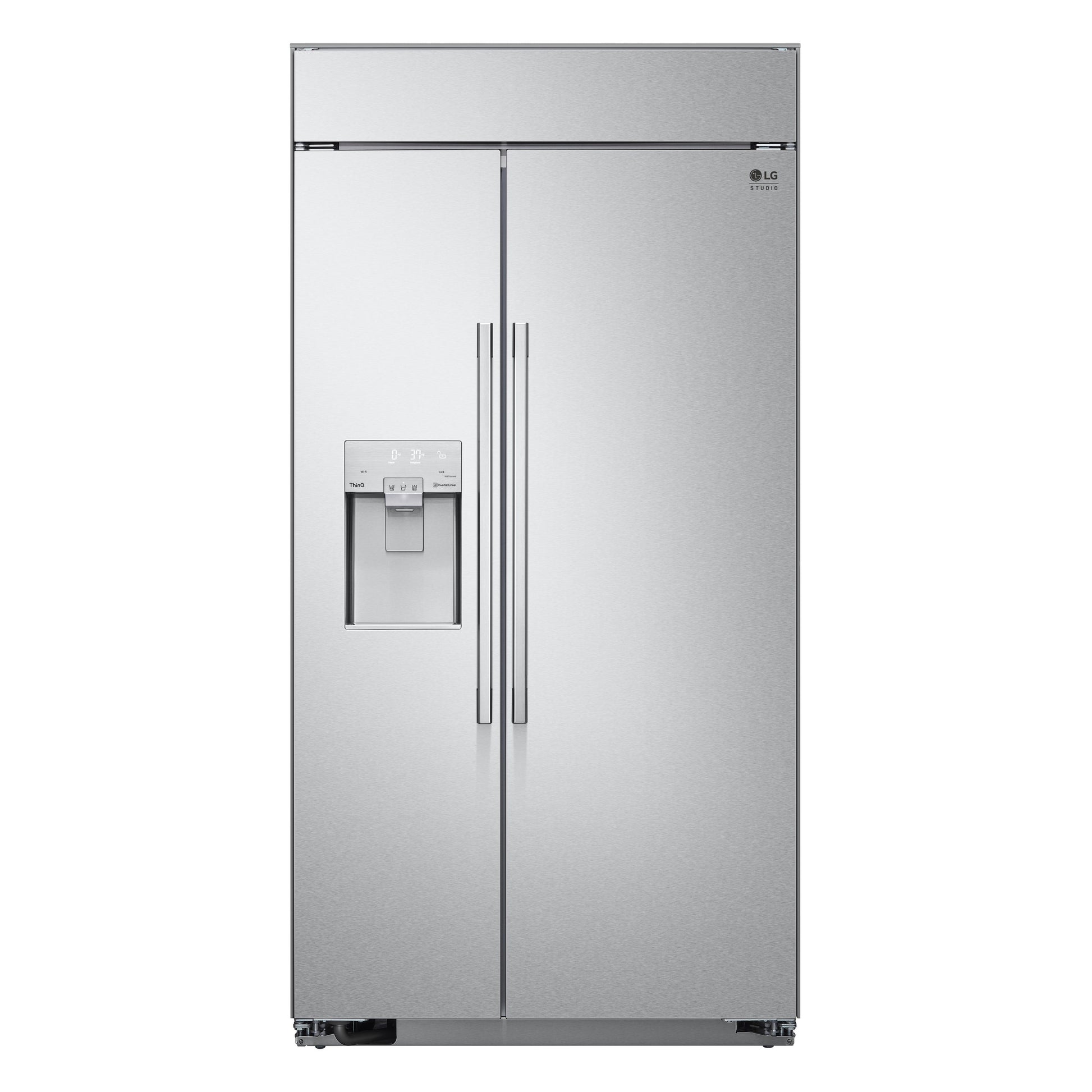LG STUDIO 25.6-cu ft Counter-Depth 42.0-in Wide Side-by-Side Refrigerator Built-In Smart Compatible with Ice Maker ,Water and Ice Dispenser ( Stainless Steel )