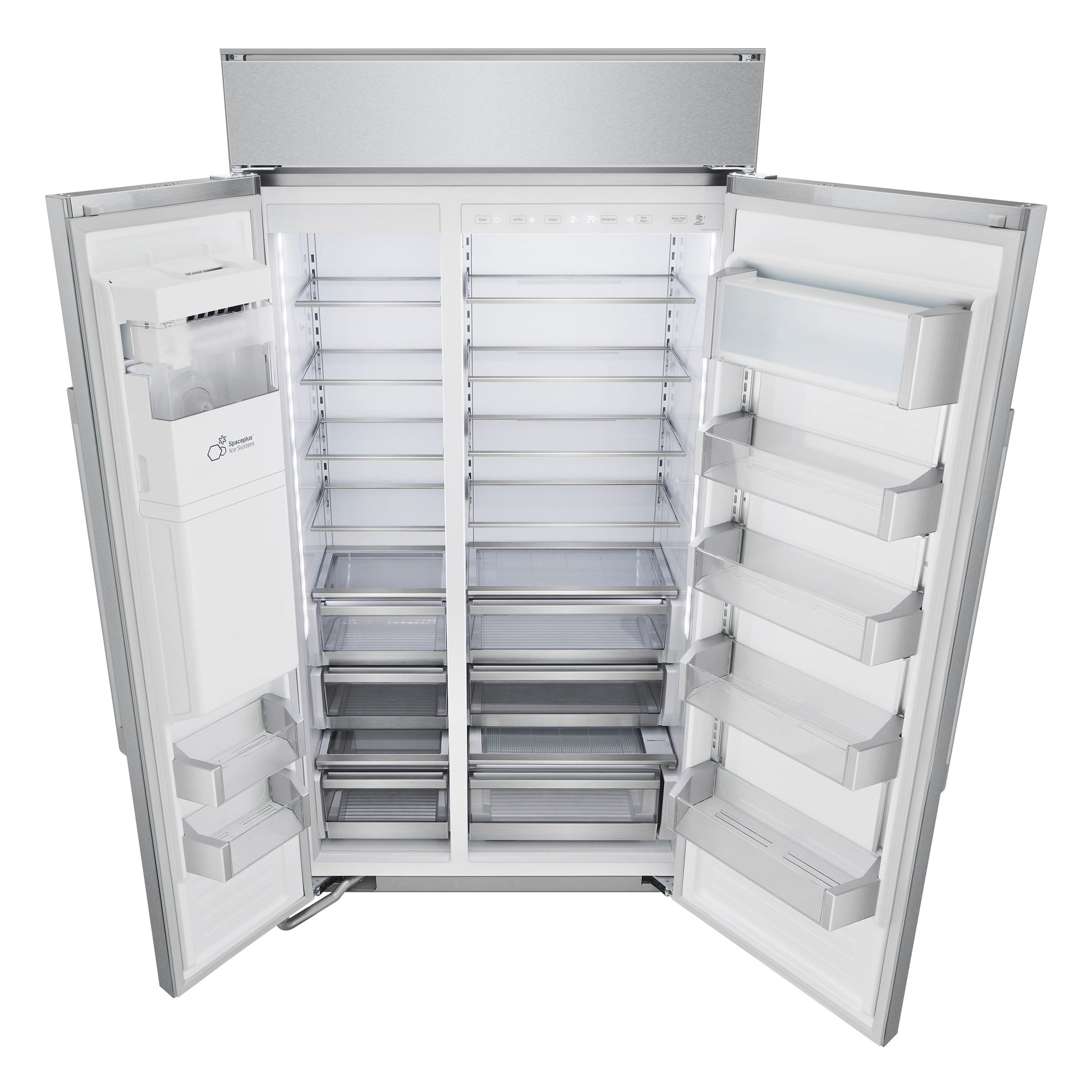 LG STUDIO 25.6-cu ft Counter-Depth 42.0-in Wide Side-by-Side Refrigerator Built-In Smart Compatible with Ice Maker ,Water and Ice Dispenser ( Stainless Steel )