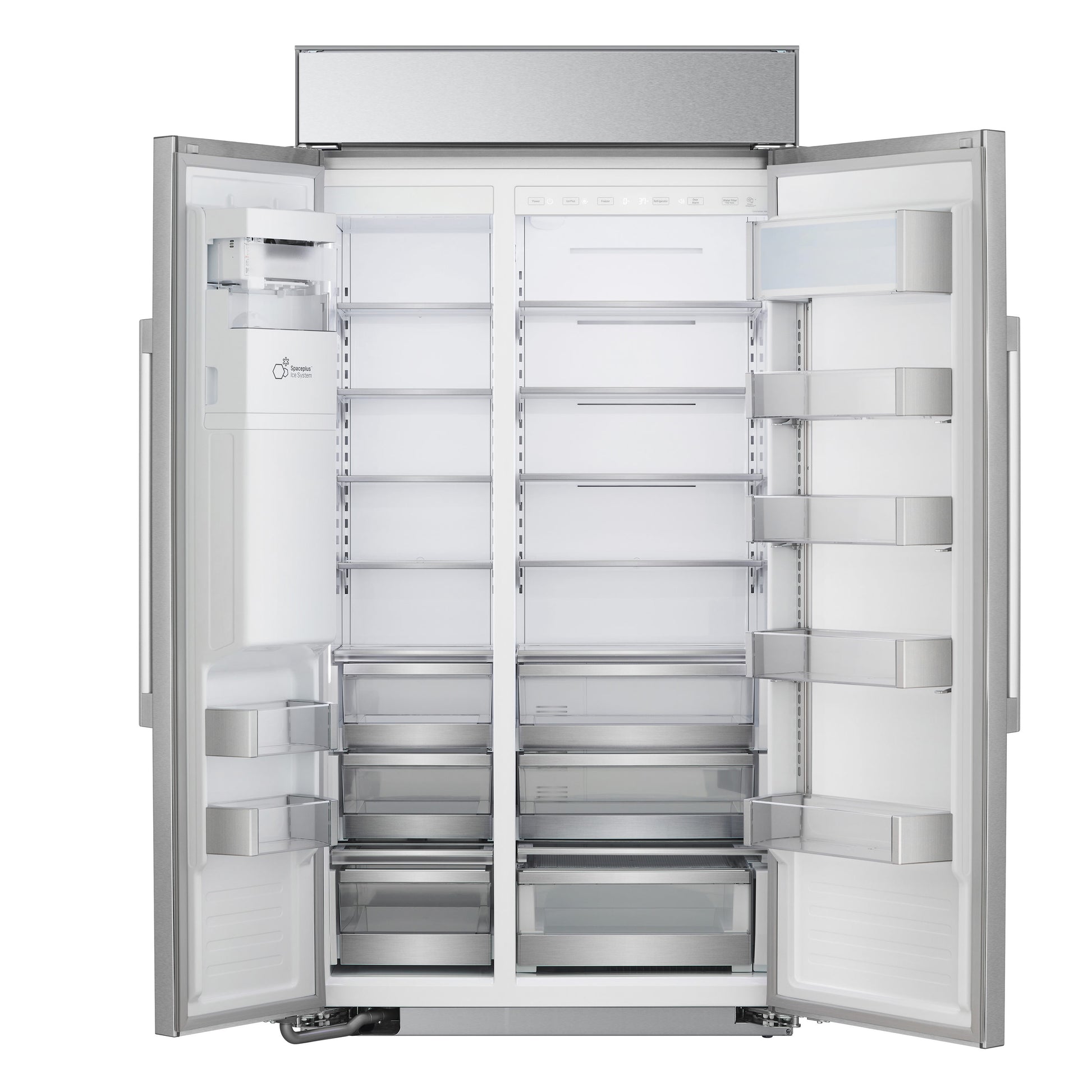 LG STUDIO 25.6-cu ft Counter-Depth 42.0-in Wide Side-by-Side Refrigerator Built-In Smart Compatible with Ice Maker ,Water and Ice Dispenser ( Stainless Steel )