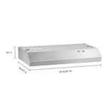Whirlpool 30-in 270-CFM Ducted Stainless Steel Under Cabinet Range Hoods Undercabinet Mount, WVU17UC0JS *HD2409 SN: 9599 [FB152], MSRP: $ 199, Final: $ 149.99, CLEARANCED: $99.99 + Tax