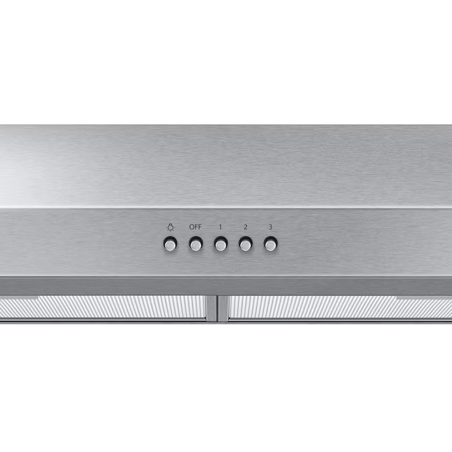 Samsung 30-in 350-CFM Convertible Stainless Steel Under Cabinet Range Hood with Charcoal Filter, NK30B3500US, JR2503