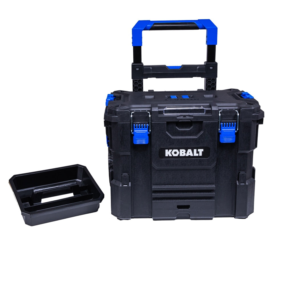 Kobalt CASESTACK 21.5-in W x 26.7-in H x 17.2-in D Black Plastic Rolling Tool Box [FBM-100]