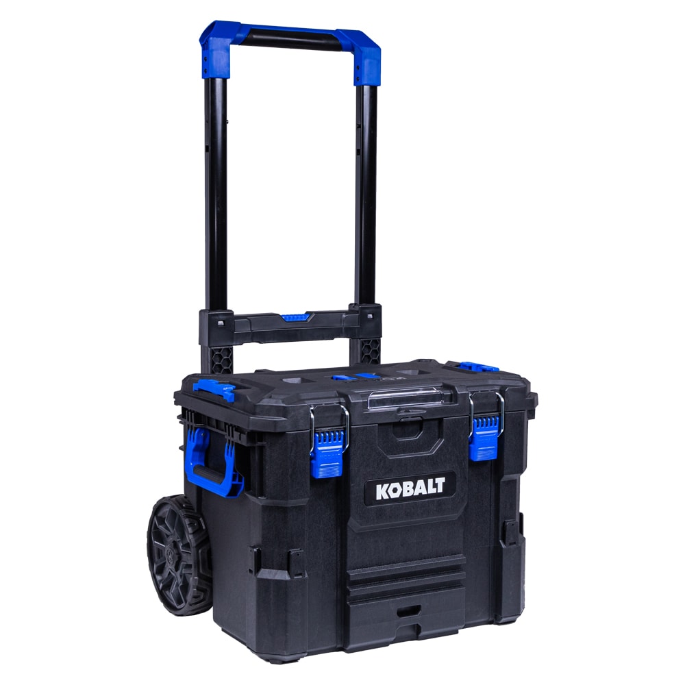 Kobalt CASESTACK 21.5-in W x 26.7-in H x 17.2-in D Black Plastic Rolling Tool Box [FBM-100]