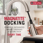 Delta Trask Gold Champagne Bronze Single Handle Deck-mount Pull-down Kitchen Faucet with Sprayer (Includes Deck Plate)