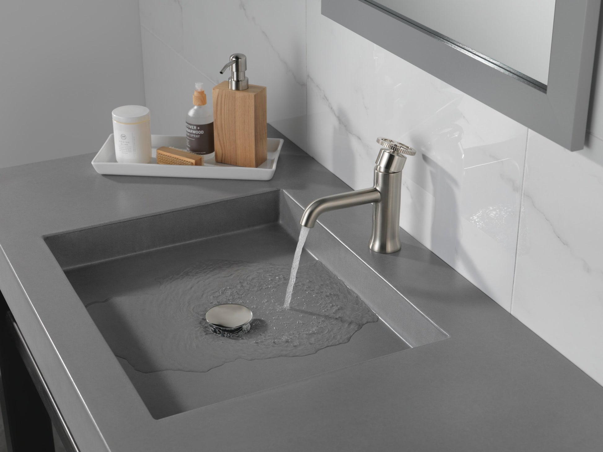 Delta Trinsic Single Handle Bathroom Faucet in Stainless Steel