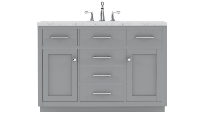 Grove Collection 48-Inch Single Sink Shaker Vanity in Gray with Quartz Countertop, ** NO BACKSPLASH ** SK48GWQ, FINAL PRICE: $699.99 + TAX [FBM-341]