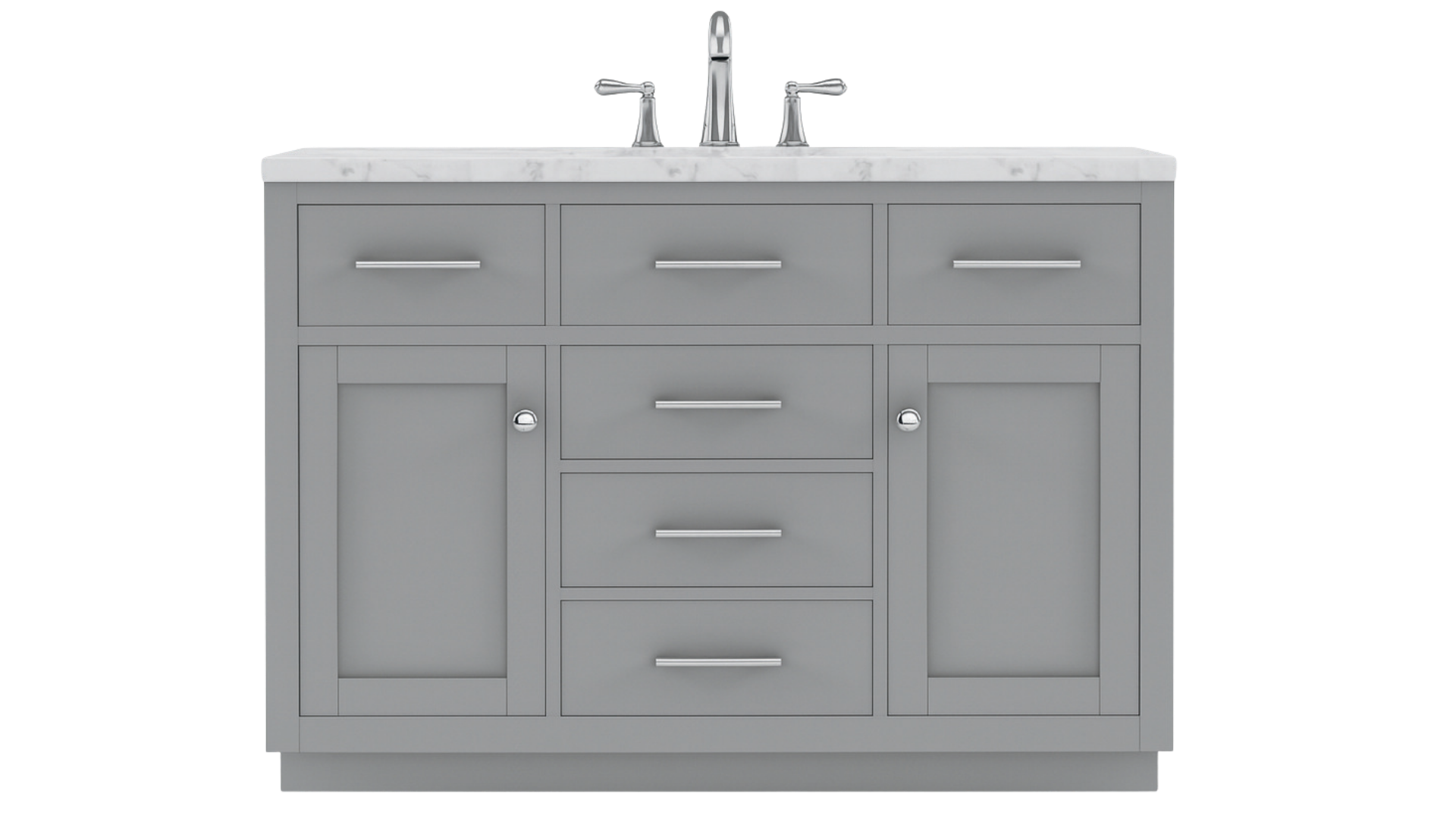 Grove Collection 48-Inch Single Sink Shaker Vanity in Gray with Marble Countertop, ** NO BACKSPLASH ** SK48GCM, FINAL PRICE: $699.99 + TAX [FBM-112]