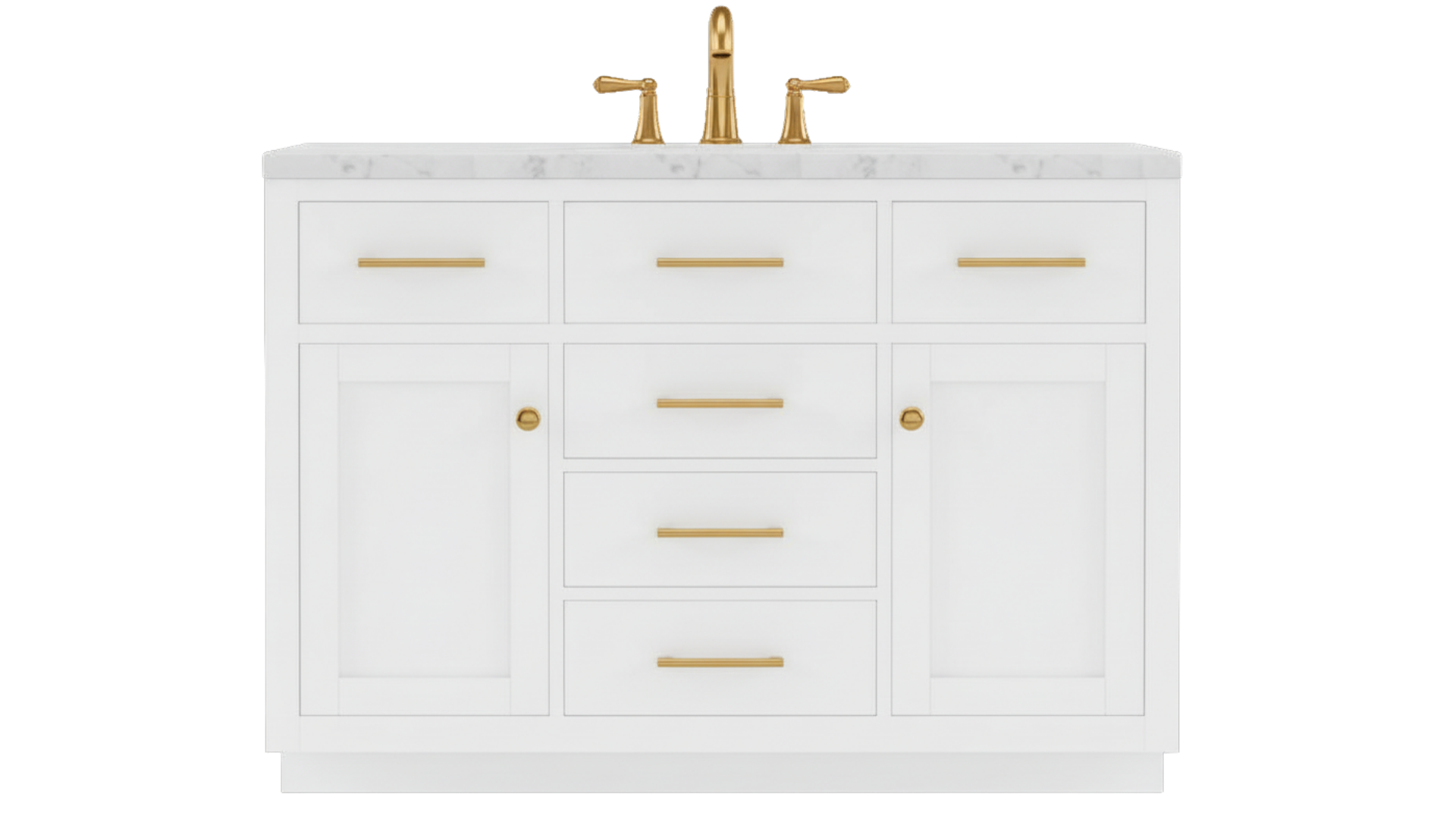 Meadow 48-Inch Single Sink Shaker Vanity in White with Marble Countertop, SK48WCM, FINAL PRICE: $ + TAX