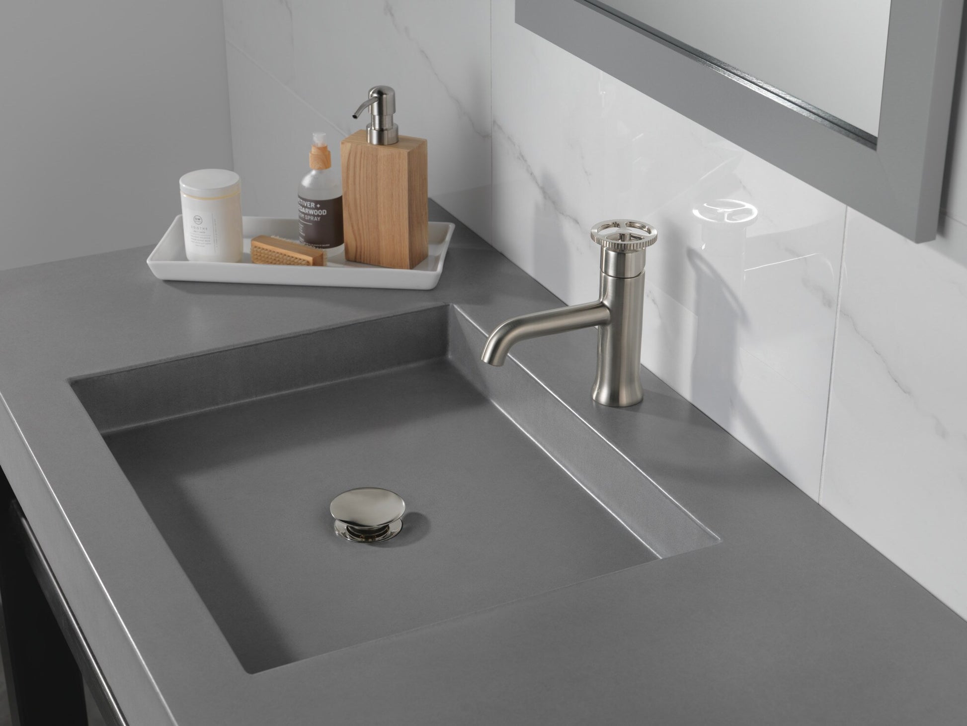 Delta Trinsic Single Handle Bathroom Faucet in Stainless Steel