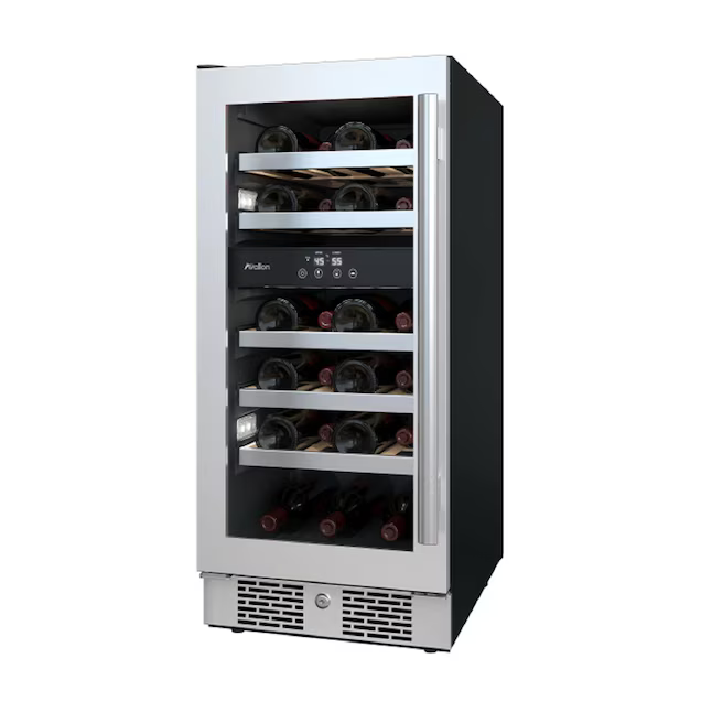 Avallon 15-in W 23 -Bottles Stainless Steel Dual Zone Cooling Built-in/Freestanding Indoor Wine Cooler, AWC152DZLH *JR2508, Retail: $1,479.00, FINAL PRICE: $799.99 + TAX