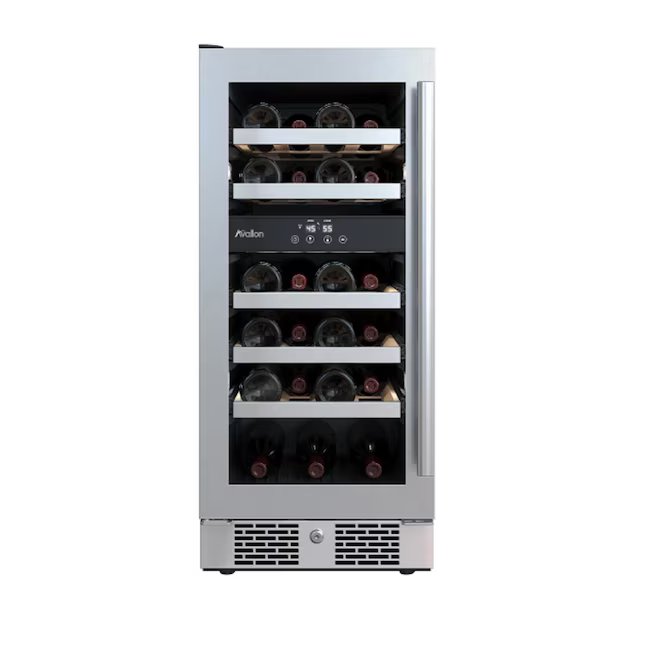 Avallon 15-in W 23 -Bottles Stainless Steel Dual Zone Cooling Built-in/Freestanding Indoor Wine Cooler, AWC152DZLH *JR2508, Retail: $1,479.00, FINAL PRICE: $799.99 + TAX