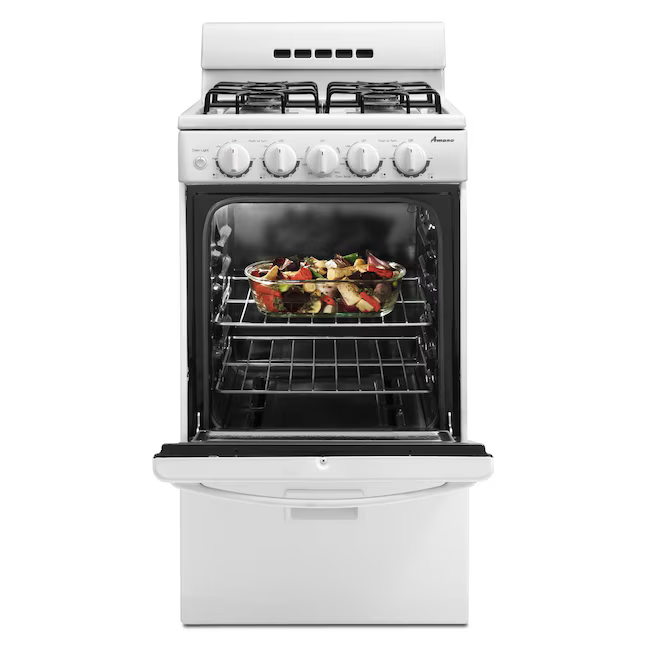 Amana 20-in 4 Burners 2.6-cu ft Freestanding Natural Gas Range (White)