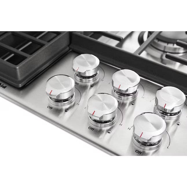 KitchenAid 36-in 5 Burners Stainless Steel Gas Cooktop with Downdraft Exhaust, KCGD506GSS/05 *JR2506, Retail: $2,339.00, FINAL PRICE: $1,699.99 + TAX