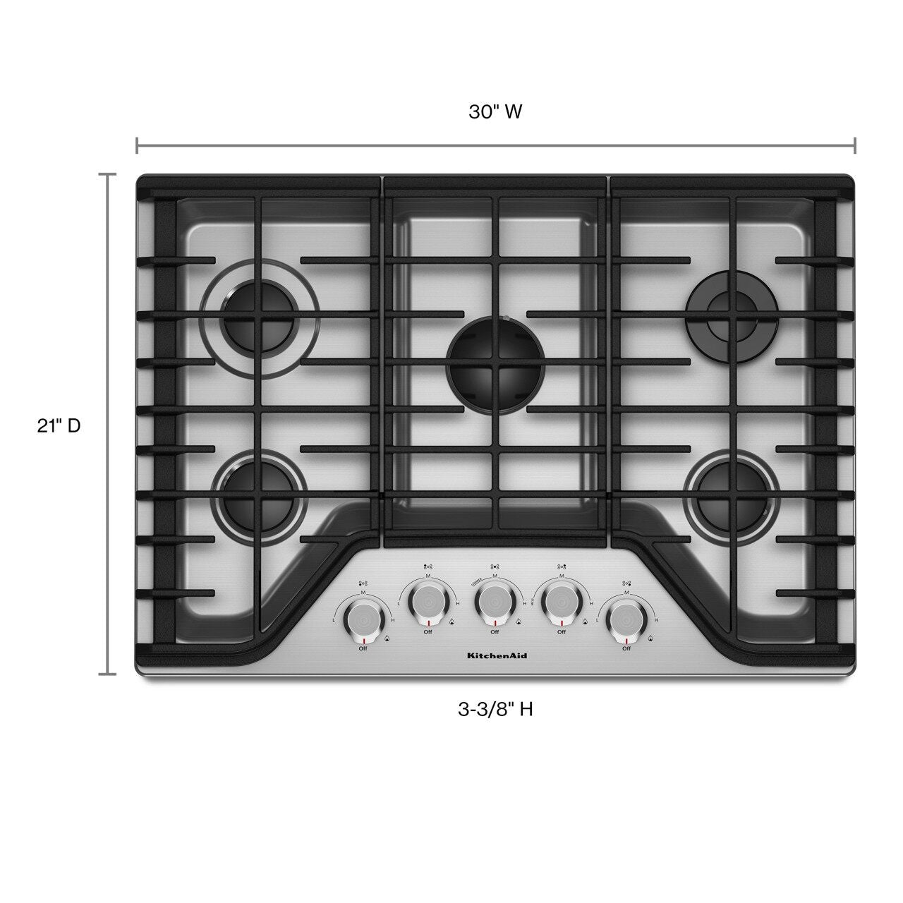 KitchenAid 30-in 5 burners Stainless steel Gas Cooktop, KCGS350ESS, FINAL PRICE: $749.99