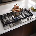KitchenAid 36-in 5 burners Stainless steel Gas Cooktop (Griddle Included)