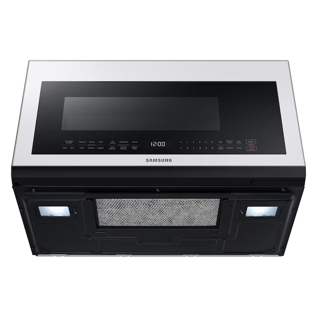 Samsung Bespoke 2.1-cu ft 29.88-in Over-the-Range Microwave with Sensor Cooking (White Glass), ME21B706B12 *JR2507, Retail: $529.00, FINAL PRICE: $329.99 + TAX