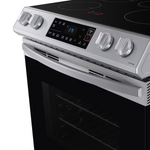 Samsung Rapid Heat Induction 30-in 4 Elements 6.3-cu ft Self-cleaning and Steam Cleaning Slide-in Single Induction Range (Fingerprint Resistant Stainless Steel)