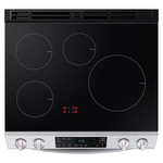 Samsung Rapid Heat Induction 30-in 4 Elements 6.3-cu ft Self-cleaning and Steam Cleaning Slide-in Single Induction Range (Fingerprint Resistant Stainless Steel)