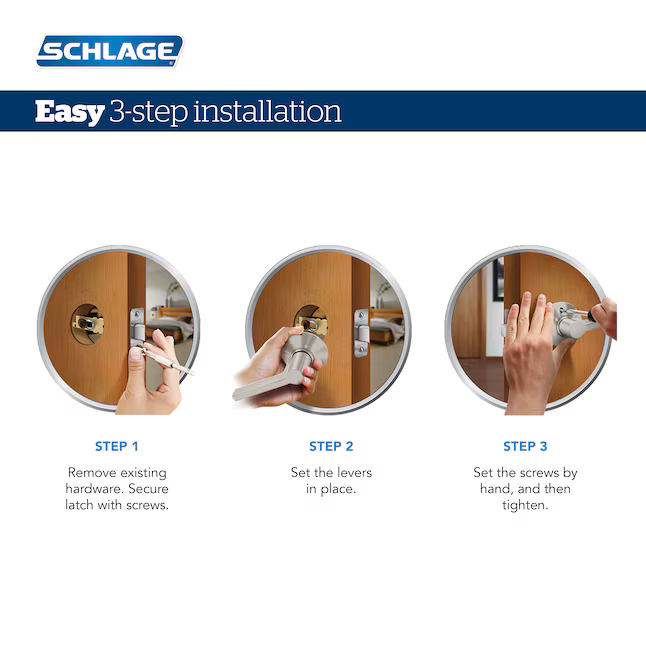 Schlage Accent Satin Nickel Exterior Single-Cylinder Deadbolt and Keyed Entry Door Handle Combo Pack, FB50N V ACC 619 *HD2509, Retail: $83.48, FINAL PRICE: $49.99 + TAX