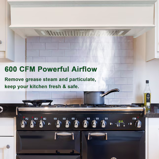 Akicon 36-in Ducted 600-CFM Stainless Steel Insert Under Cabinet Range Hood with Charcoal Filter, AK-HOOD36 *JR2509, Retail: $369.99, FINAL PRICE: $249.99 + TAX
