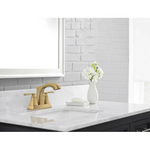 Alpine Reserve Chesler Brushed Gold 4-in Centerset 2-handle WaterSense High-arc Residential Handle Bathroom Sink Faucet with Drain with Deck Plate, 67123W-614408 #3808605 *JR2511, Retail: $99.00, FINAL PRICE: $59.99 + TAX