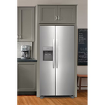 Frigidaire 22.3-cu ft Standard-Depth 33-in Side-by-Side Refrigerator with Ice Maker + Water and Ice Dispenser (Stainless Steel), FRSS2323AS *JR2512, Retail: $1,399.00, FINAL PRICE: $699.99 + TAX