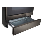 LG 30-in Standard 5 burners Air Fry Convection Oven Slide-In Dual Fuel Range ( PrintProof Stainless Steel )