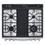 LG 30-in Standard 5 burners Air Fry Convection Oven Slide-In Dual Fuel Range ( PrintProof Stainless Steel )