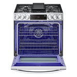 LG 30-in Standard 5 burners Air Fry Convection Oven Slide-In Dual Fuel Range ( PrintProof Stainless Steel )